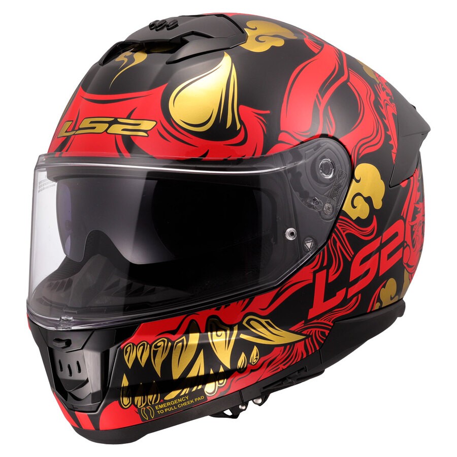 LS2 HELMETS Casco INT FF808 DRAKO nero/rosso S
