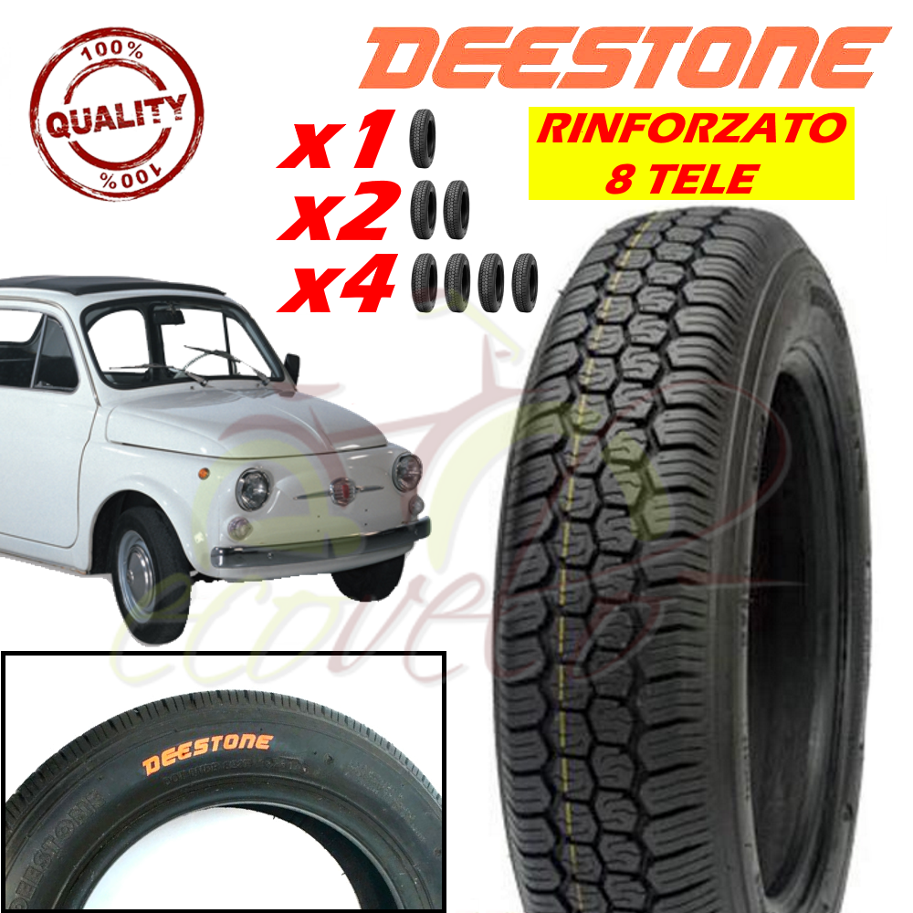 PNEUMATICI 125 - 12C TUBELESS RINFORZATI 8PR FIAT 500 EPOCA 81J GOMME COPERTONI