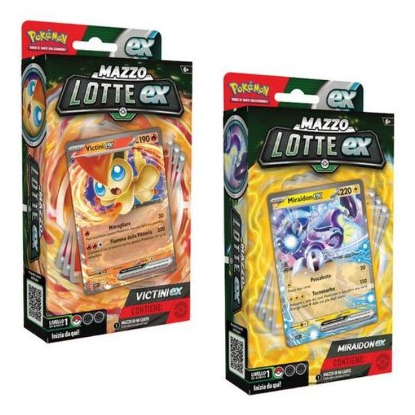Carte da Collezione Pokemon Mazzo Lotte Ex Miraidon EX e Victini EX - PK60487-I