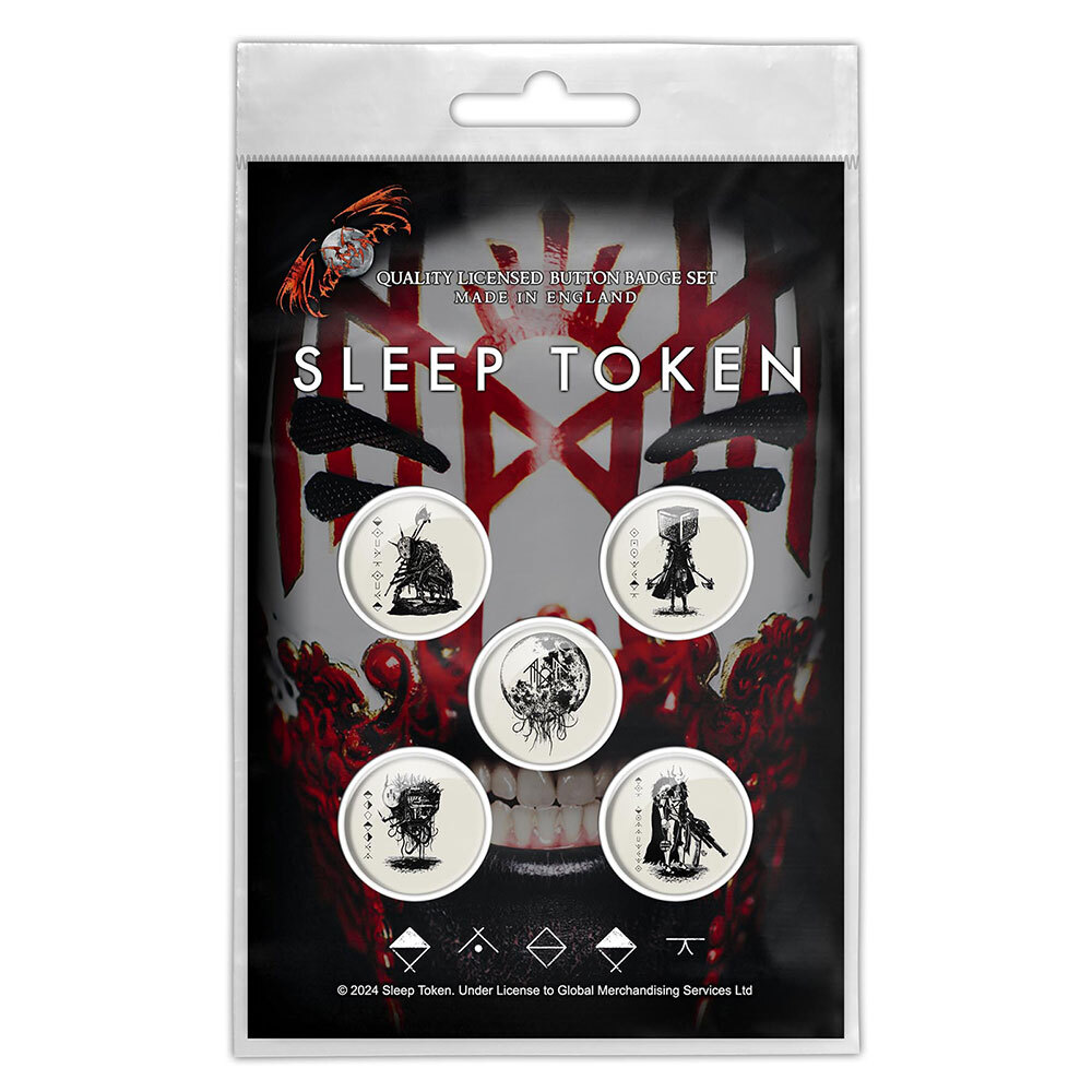 Sleep Token 'Vessel Mask' Pacchetto badge per bottoni - NUOVO E UFFICIALE!