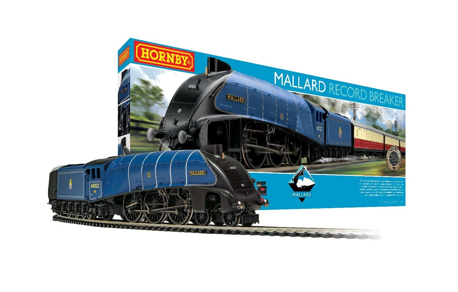 Hornby R1282M Mallard Record Breaker A4 Classe Starter Set Treno 4-6-2 00 Scala