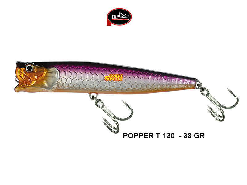 MOLIX POPPER T 130 MM COL. 258 PURPLE ORANGE B POPPER TARPON 38 GR SPINNING MARE