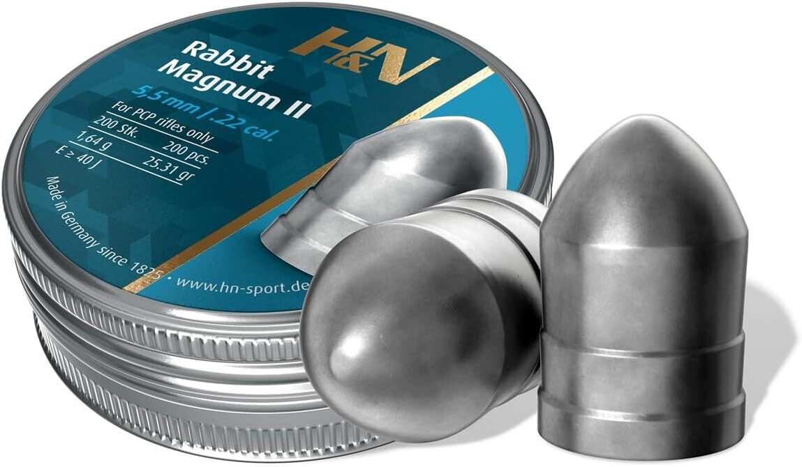 Piombini 5.5mm 22 Rabbit Magnum II H&N plinking airgun pellets plombs caccia