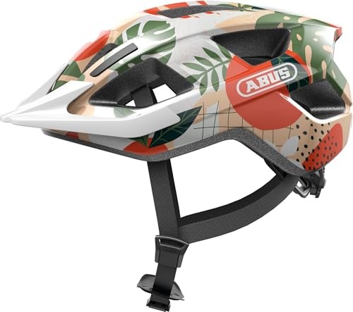 ABUS Aduro 3.0 LED, Casco da Bicicletta Unisex Adulto, Arancione (Orange Palm),