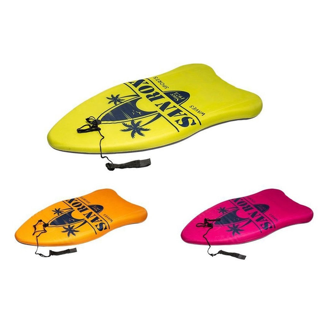 Tavoletta Mare Eps 84cm Bodyboard Surf Colorata Con Scritta Con Corda Per Cavigl