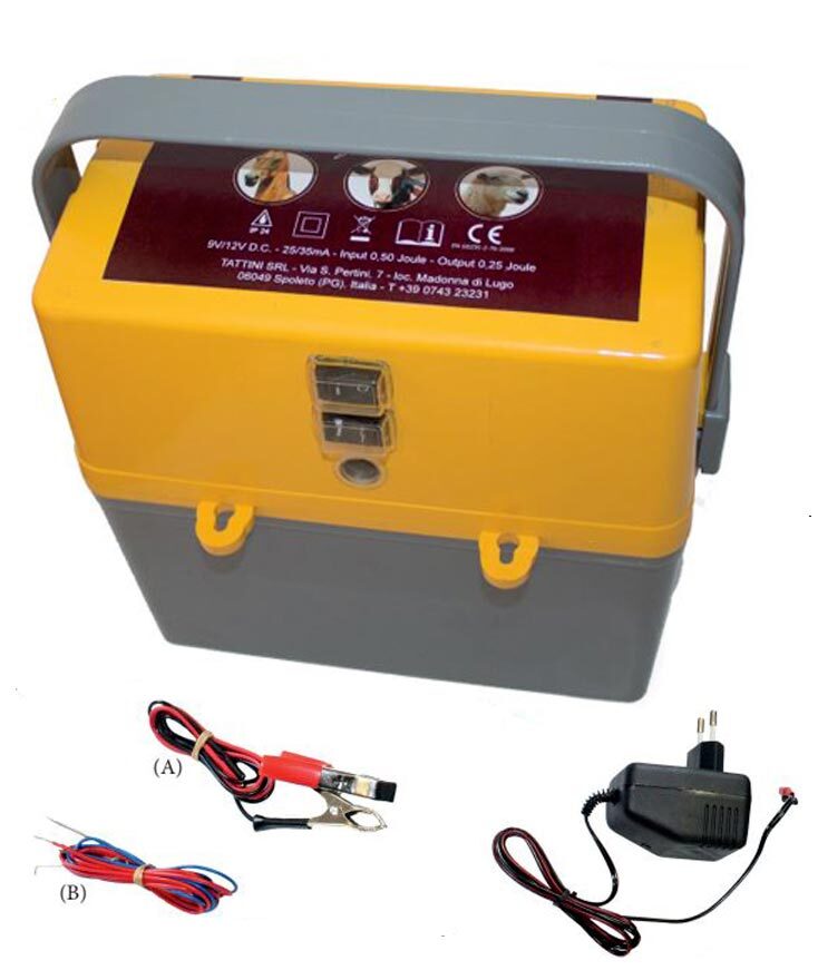 Elettrificatore a batteria 9V/12V e corrente 230V per recinzioni fino a 6 km Das