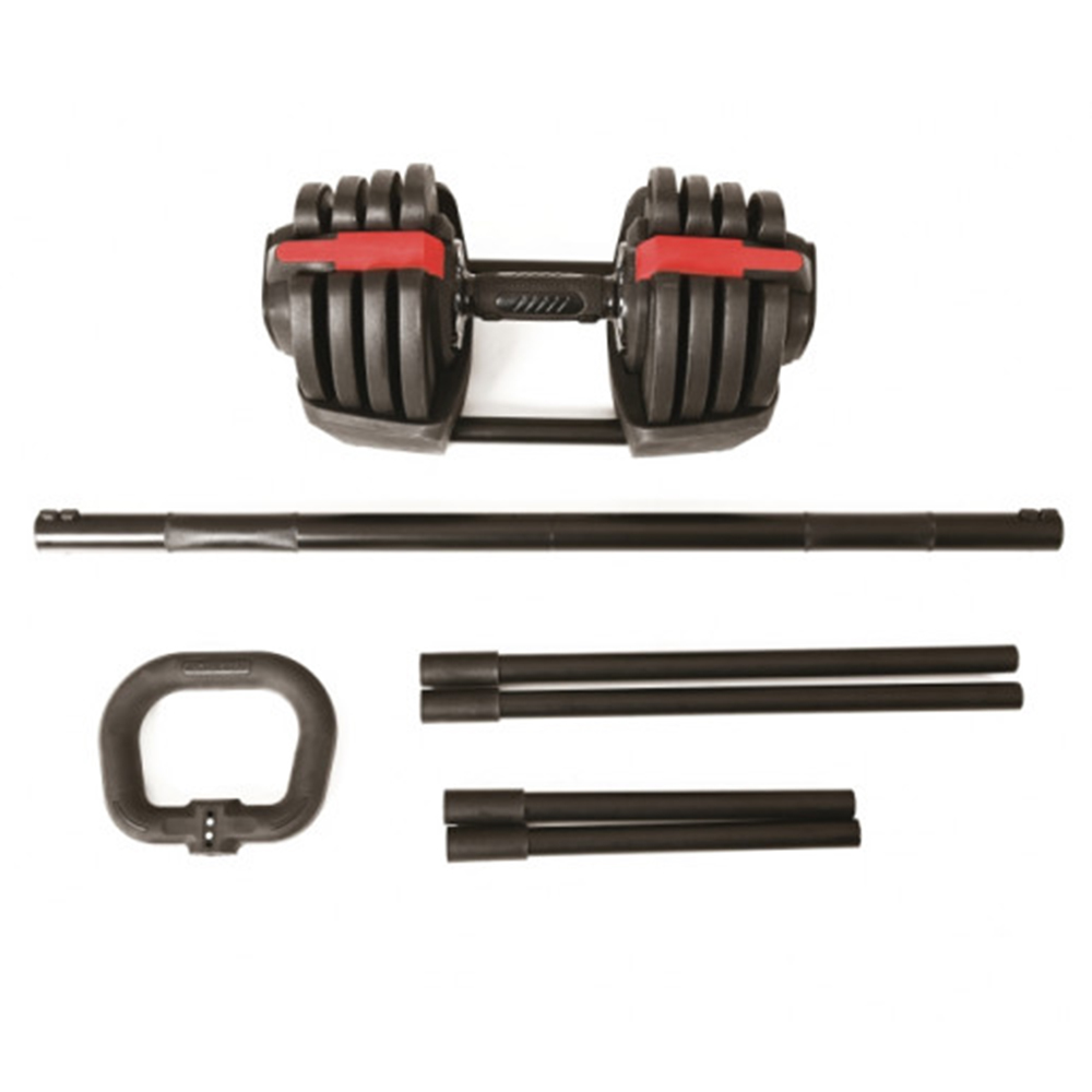 Toorx Set 3 in 1 regolabile composto da manubrio/bilanciere/2 kettlebell Nero