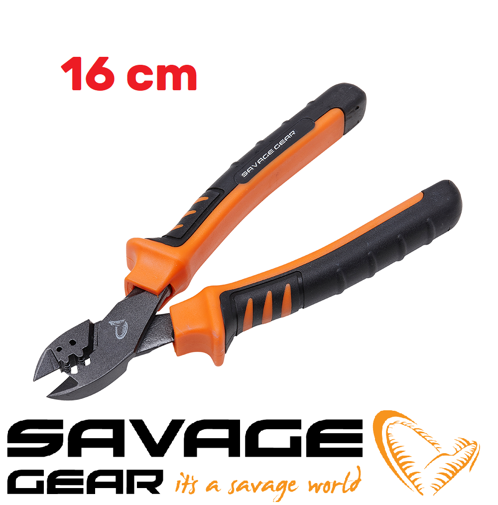SAVAGE GEAR MP CUT CRIMP PLIERS PINZA CRIMPATRICE 16 CM CRIMPATURA CAVETTI PESCA