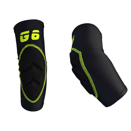 G6 ELBOW PAD GOMITIERA ALLENAMENTO PROTEZIONE GOMITO NERO CUCITURE GIALLO FLUO (