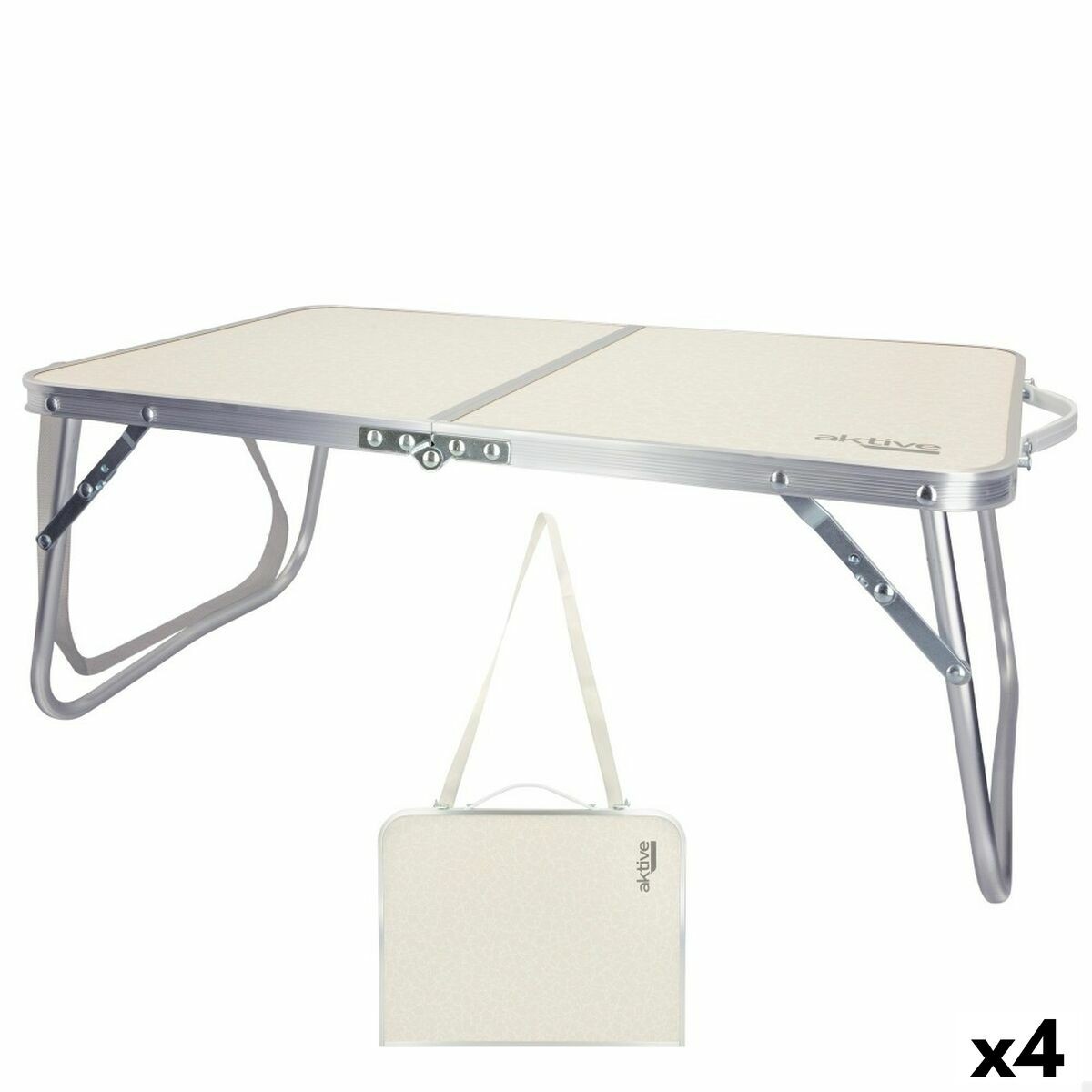 Tavolo Pieghevole Aktive Crema 60 x 25 x 40 cm [4 Unità]