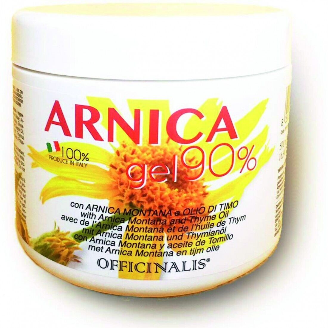 Arnica gel 90% Officinalis dalla grana 500 ml. per infiammazioni distorsioni
