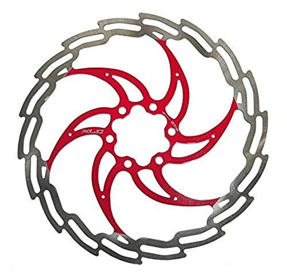 (TG. 160 mm) XLC BR-X02, Bremsscheiben Unisex-Adult, Argento/Rosso, 160 mm - NUO
