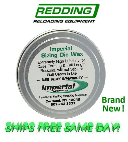 Redding Imperial Case Sizing Wax, 2 Once Barattolo NUOVO!