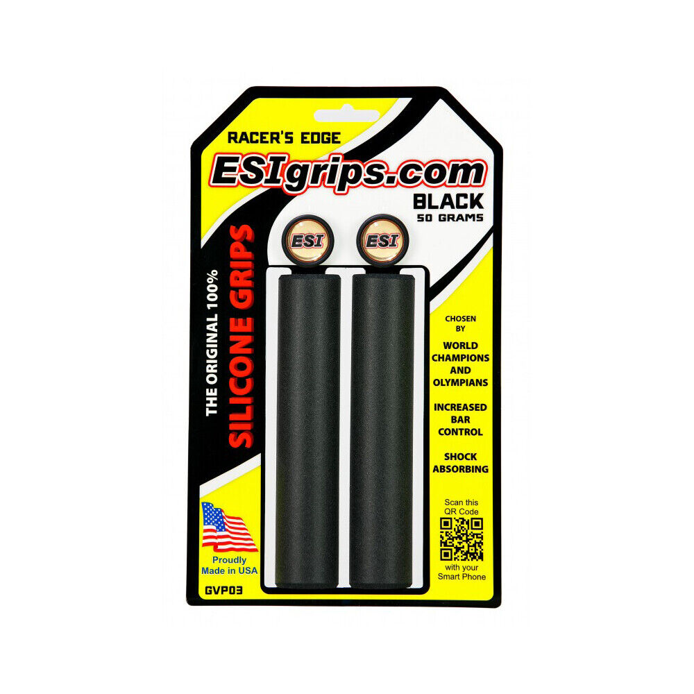 ESI Racers Edge Silicone Manubrio Grips Nero Mountain XC Hybrid Piatto BAR Road