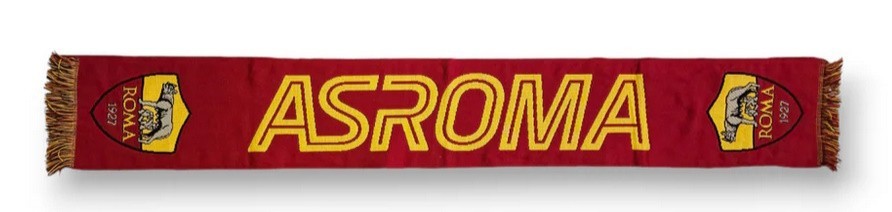 Sciarpa jacquard in acrilico rossa scritta con logo - AS Roma