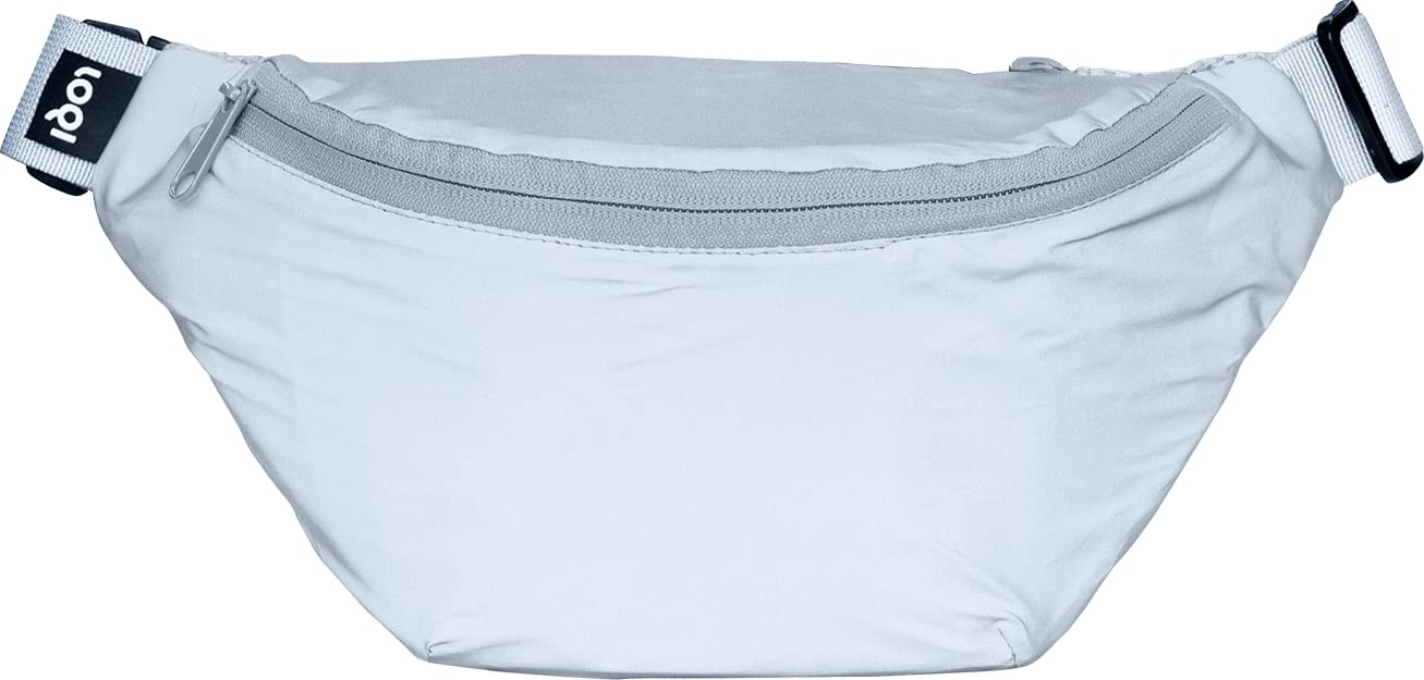 LOQI Unisex Adult Metallic Bum Bag, silver, One Size