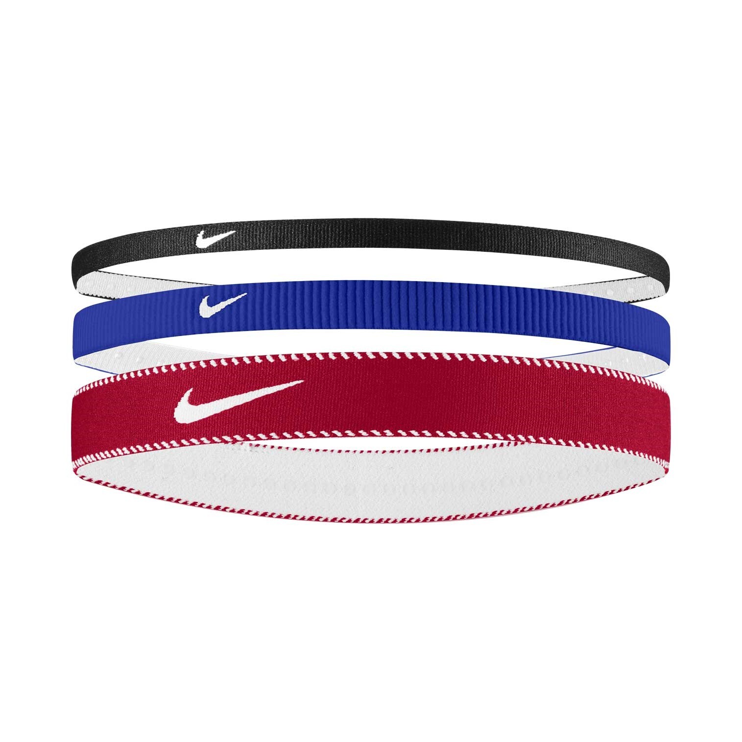 Nike Flex Classic MW Headbands 3PK Fasce Varie Ampiezze Elastici Capelli Royal