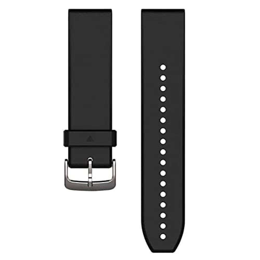 (TG. 22mm) Cinturino Originale Garmin, 22mm, QuickFit, Silicone, Black & Silver