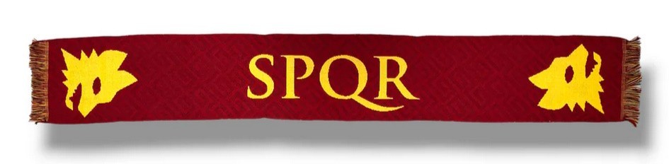 Sciarpa jacquard in acrilico rossa SPQR - AS Roma