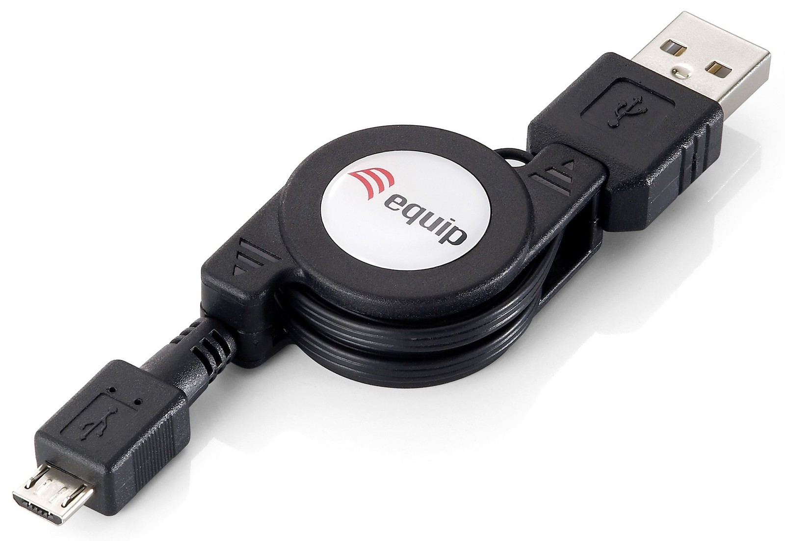 Equip 128595 USB Kabel ausziebar USB Typ A zu USB Typ Micro-B 1.00m aufrollbar,