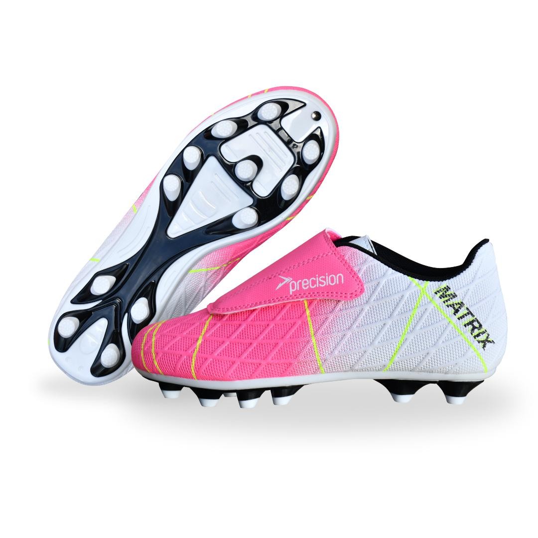 Precision Matrix Junior Football Boots FG 2 Fuchsia/White/Lime 2 Fuchsia/White/L