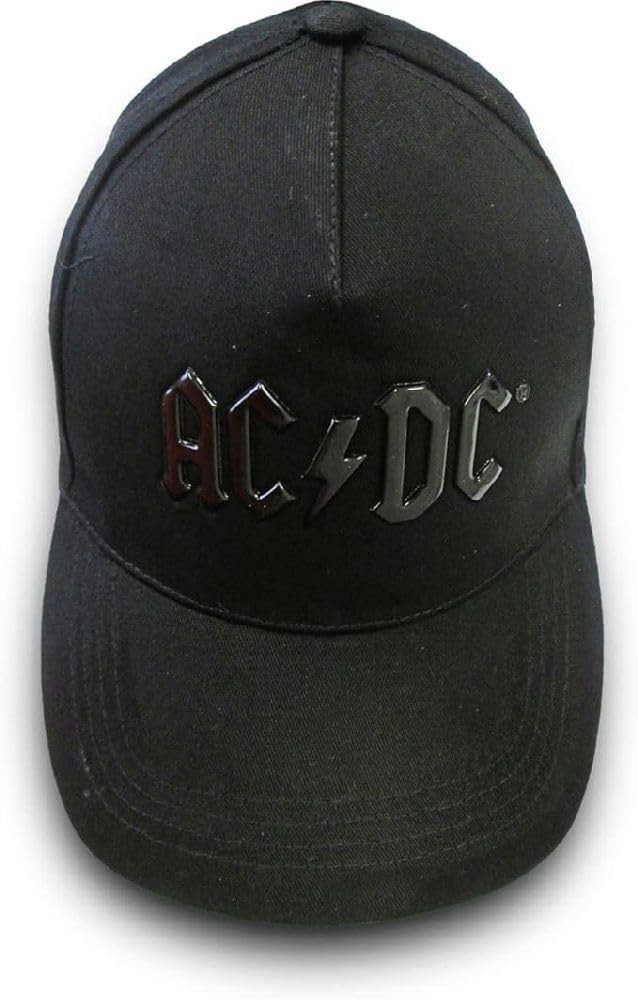 AC/DC Logo Official AC DC Black ACDC Unisex Adult Boy Hat, Black, One Size
