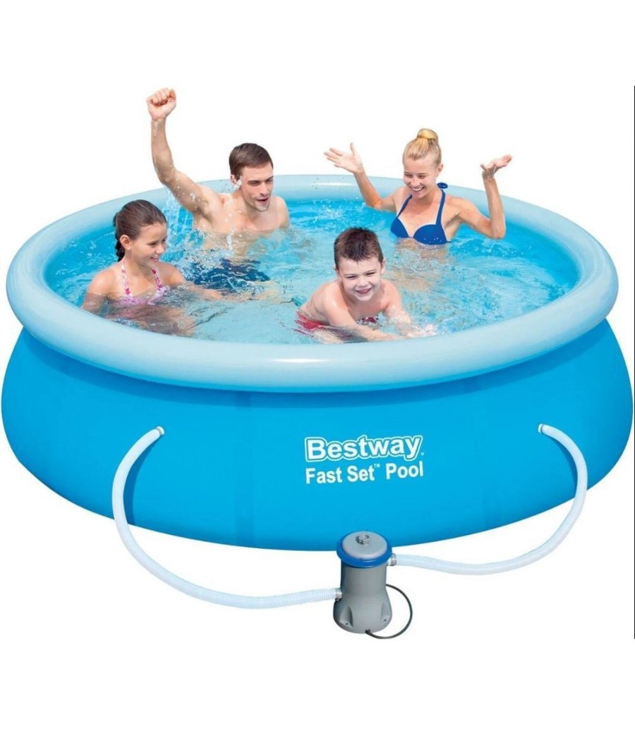 PISCINA FUORI TERRA ROTONDA GONFIABILE 244X61CM FAST SET CON POMPA FILTRO 57450