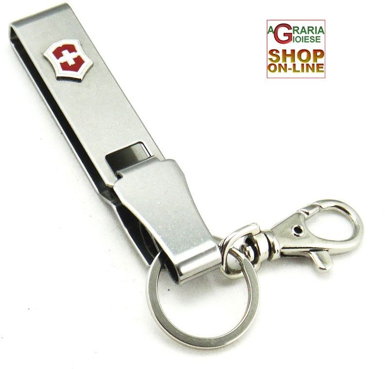 4.1858 VICTORINOX GANCIO PORTACHIAVI  MULTICLIP DA CINTURA INOX ORIGINALE MOLTO