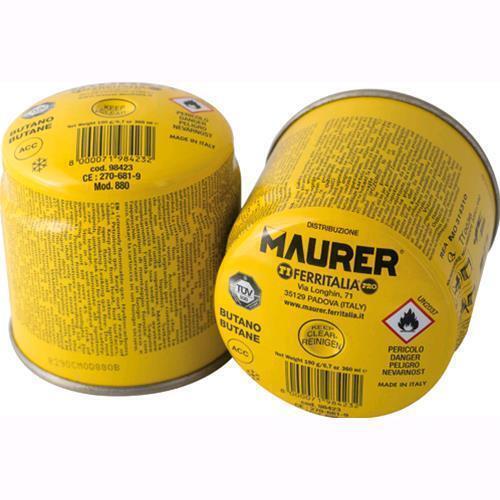 CARTUCCIA GAS da 190 gr FORABILE con VALVOLA Cert. CE MAURER
