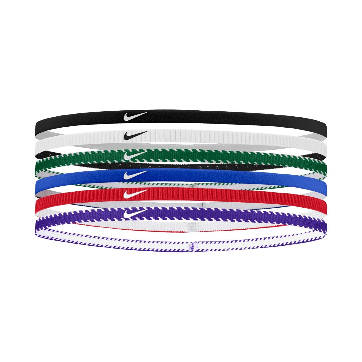 Nike Flex Classic Slim Headbands 6PK Fasce Elastici Capelli Sport Tennis Royal