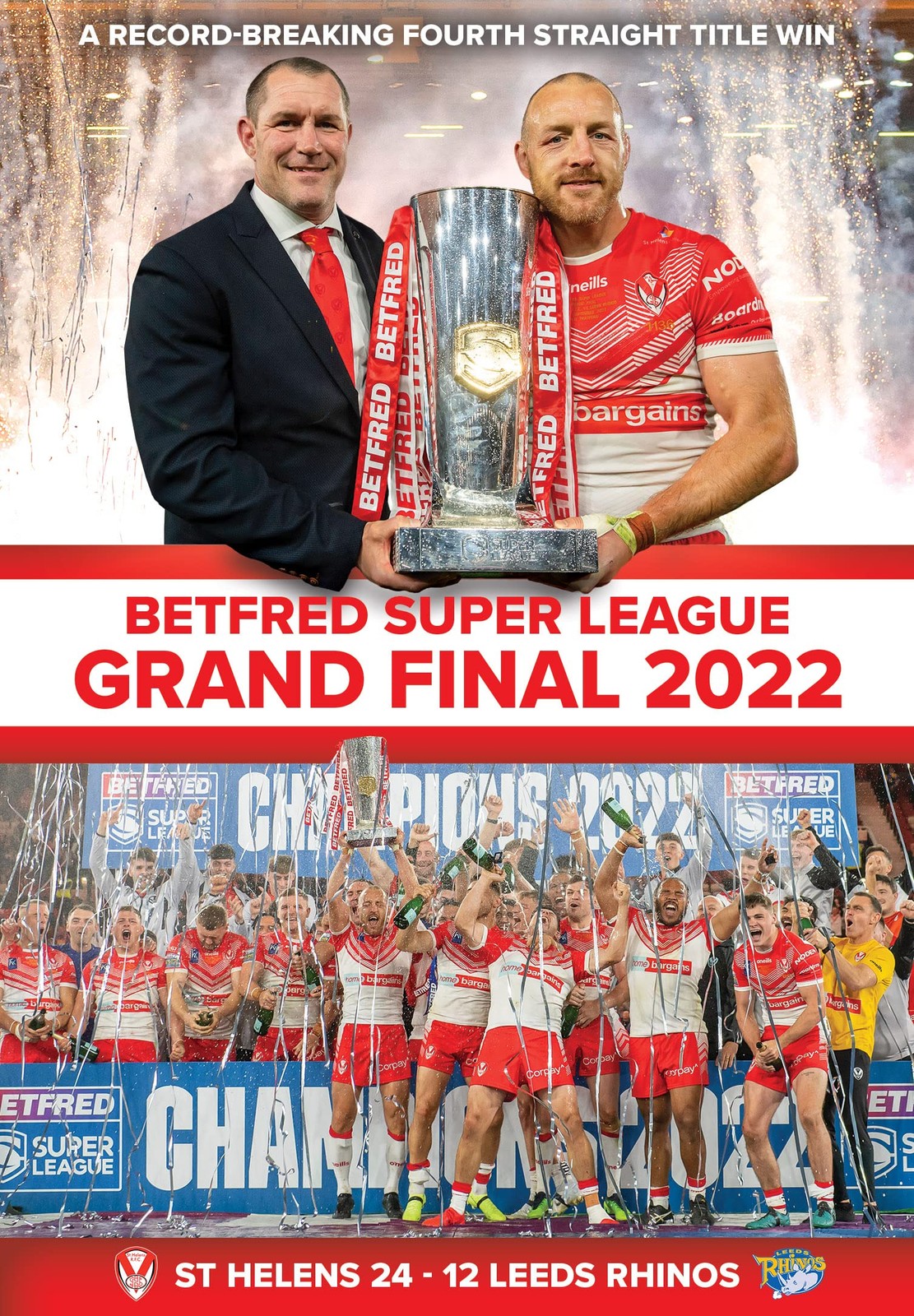 Betfred Super League Grand Final 2022 – St Helens 24 Leeds Rhinos 12 (DVD)