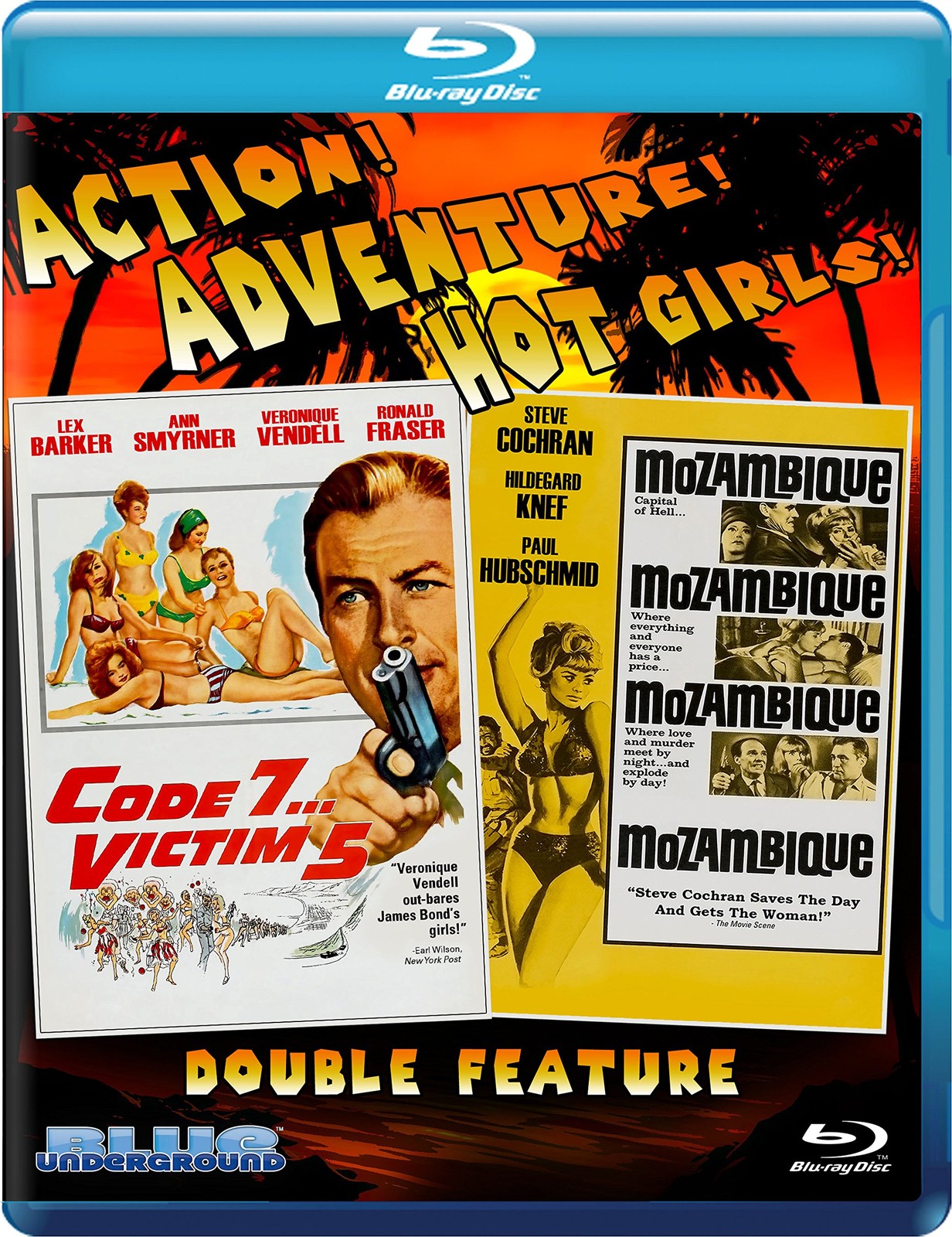 CODE 7, VICTIM 5/MOZAMBIQUE (Blu-ray) Lex Barker Dietmar Schonherr Ronald Fraser