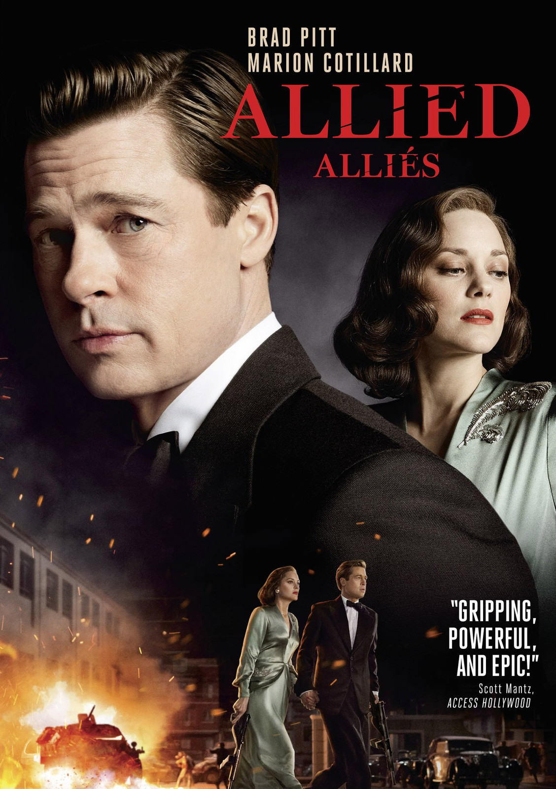 Allied (DVD) Brad Pitt Marion Cotillard Jared Harris Vincent Ebrahim