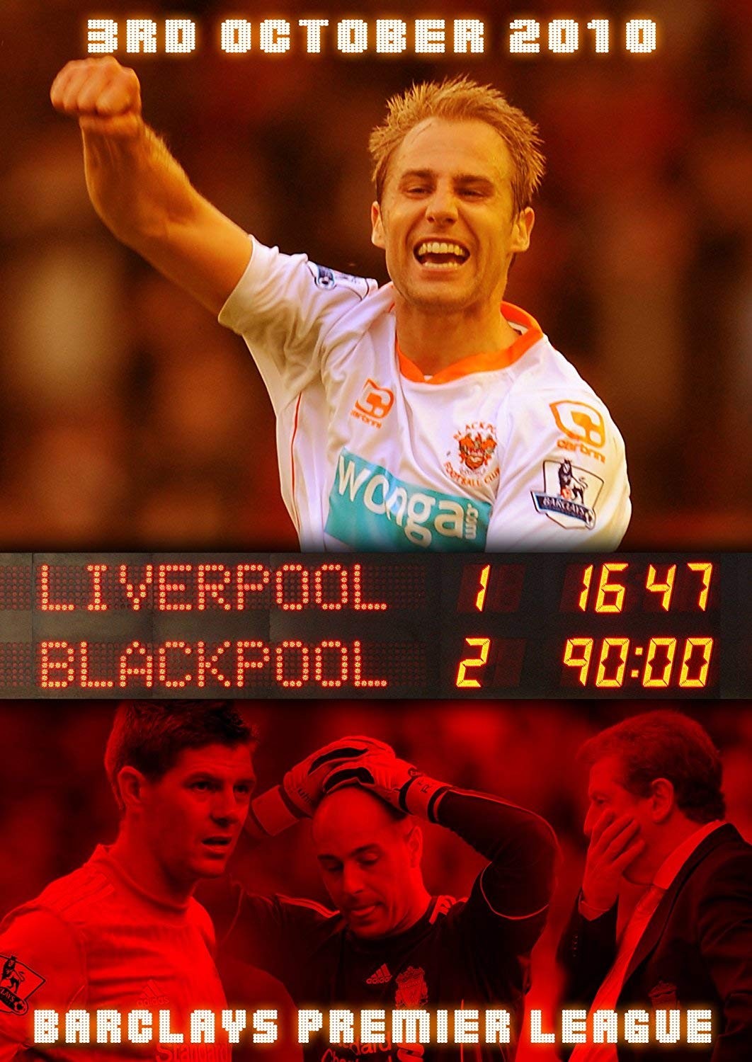 Blackpool FC - Liverpool 1 Blackpool 2- Barclay's Premier League October 3 (DVD)
