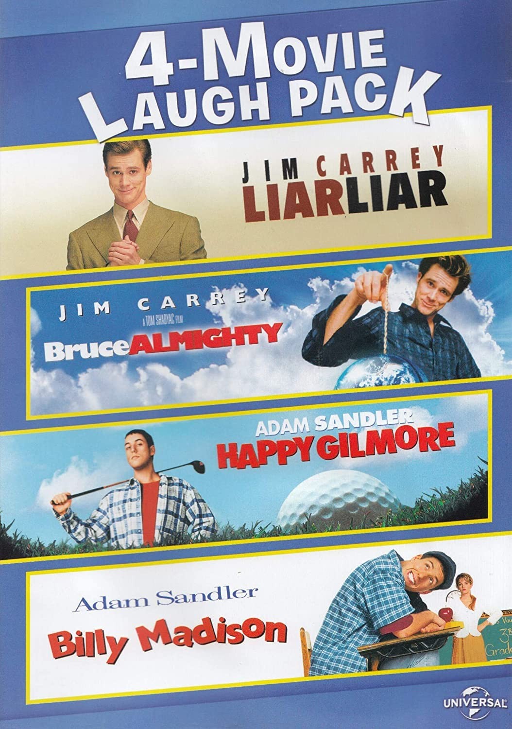 4-Movie Laugh Pack: Liar Liar / Bruce Almighty / Happy Gilmore / Billy Mad (DVD)