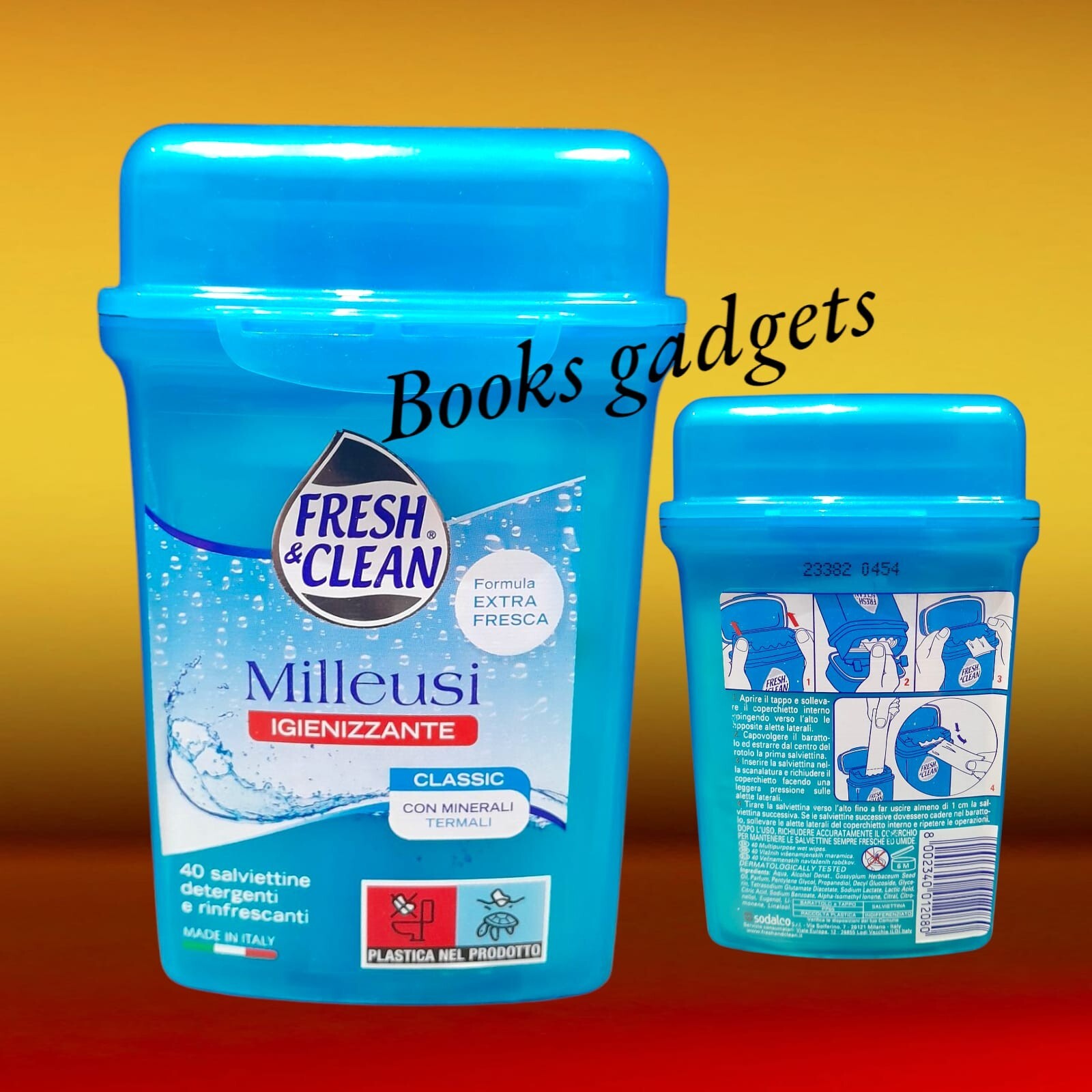 9 Conf. (Tot.360 Salviette) Fresh & Clean Salviettine Milleusi Classic Igienizz.