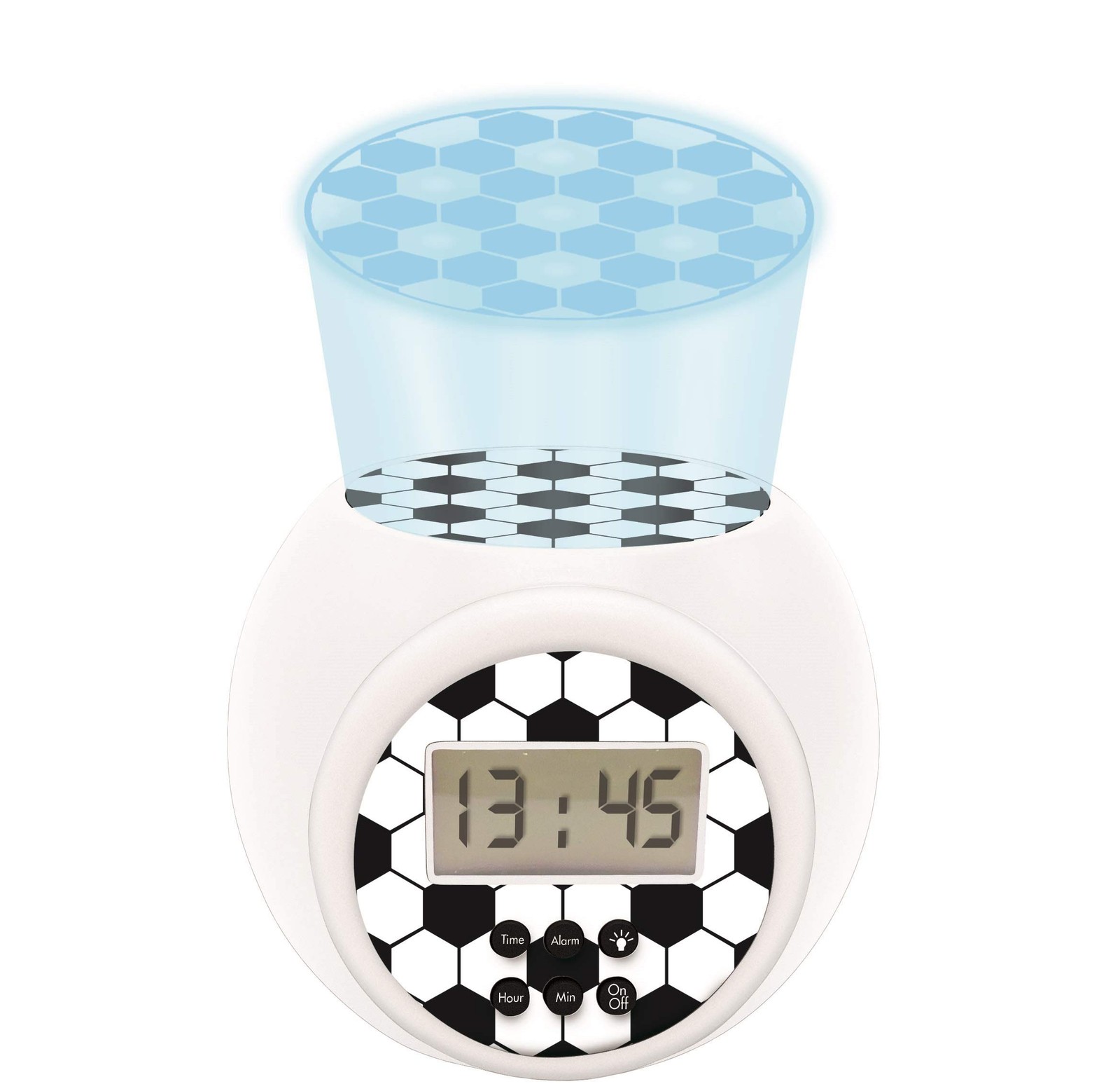 Projector Alarm Clock Football with snooze function and alarm function, Night li
