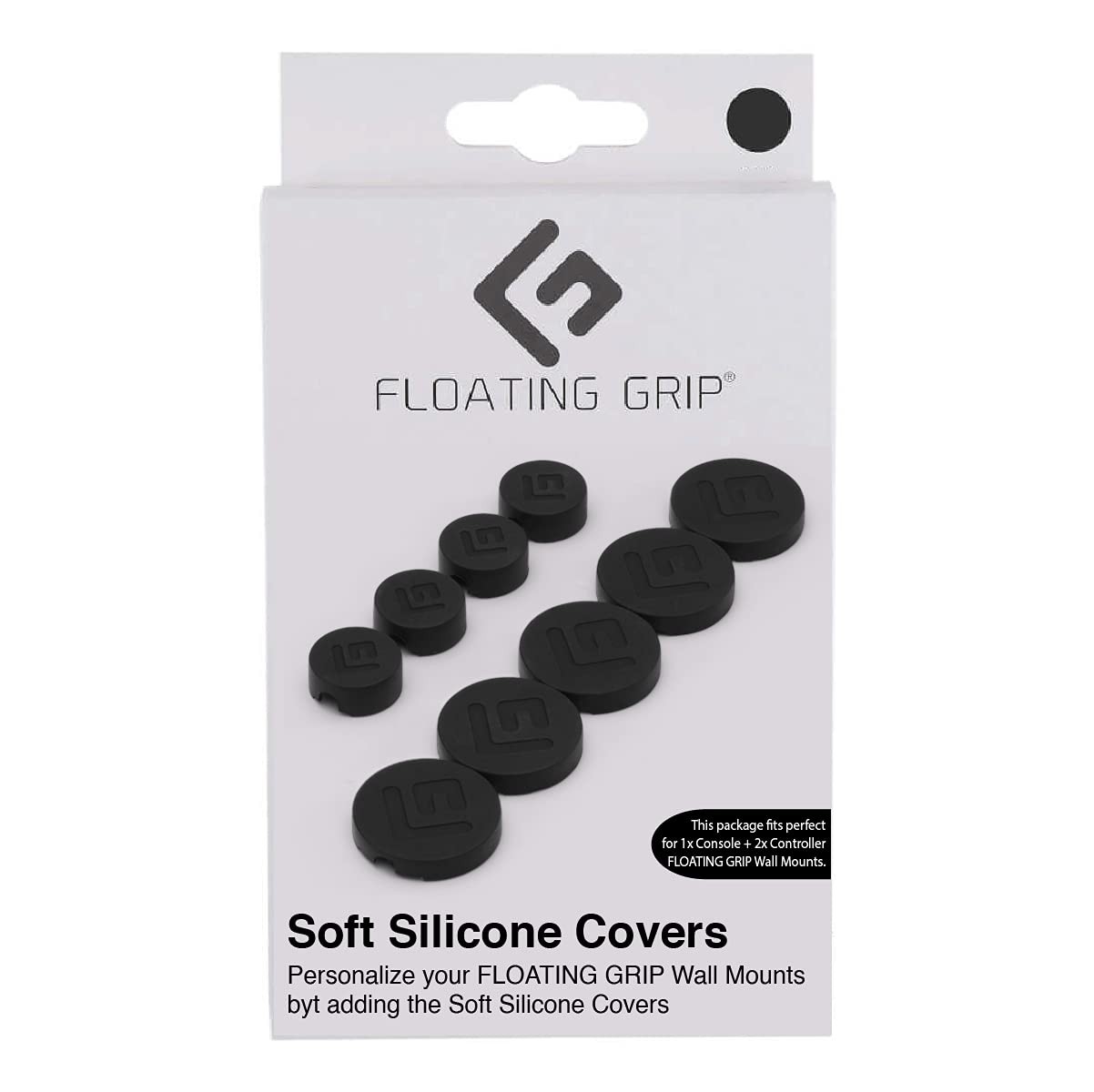 Soft Silicon Covers by FLOATING GRIP to cover FLOATING GRIP Wall Mounts - Black