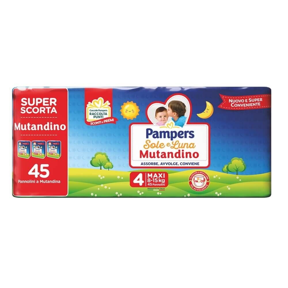 PAMPERS SOLE e LUNA PANNOLINO MUTANDINO N4 CONF. MAX CONVENIENZA DA 45 PANNOLINI