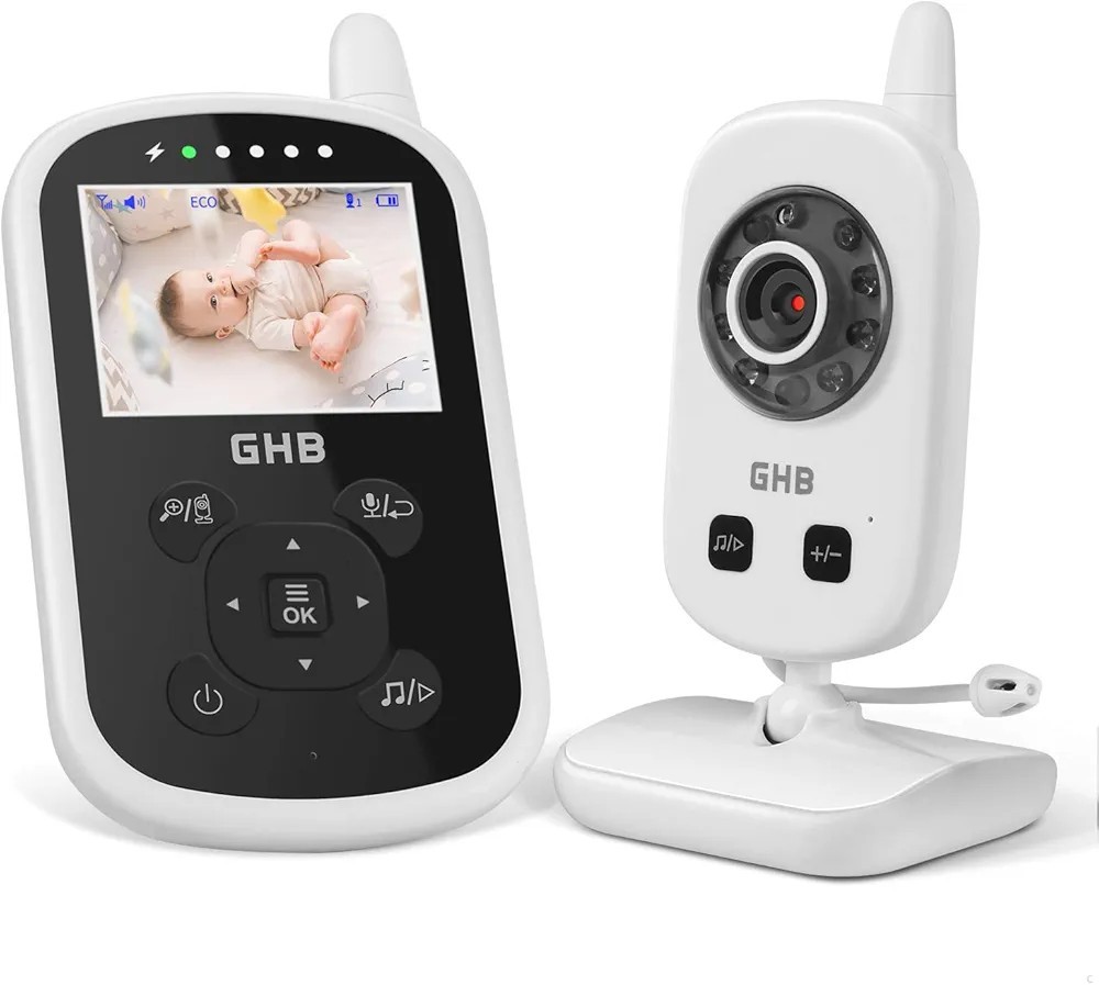 GHB Baby Monitor Videocamera Schermo 2.4",950mAh Batteria,Comunicazione Bidirezi