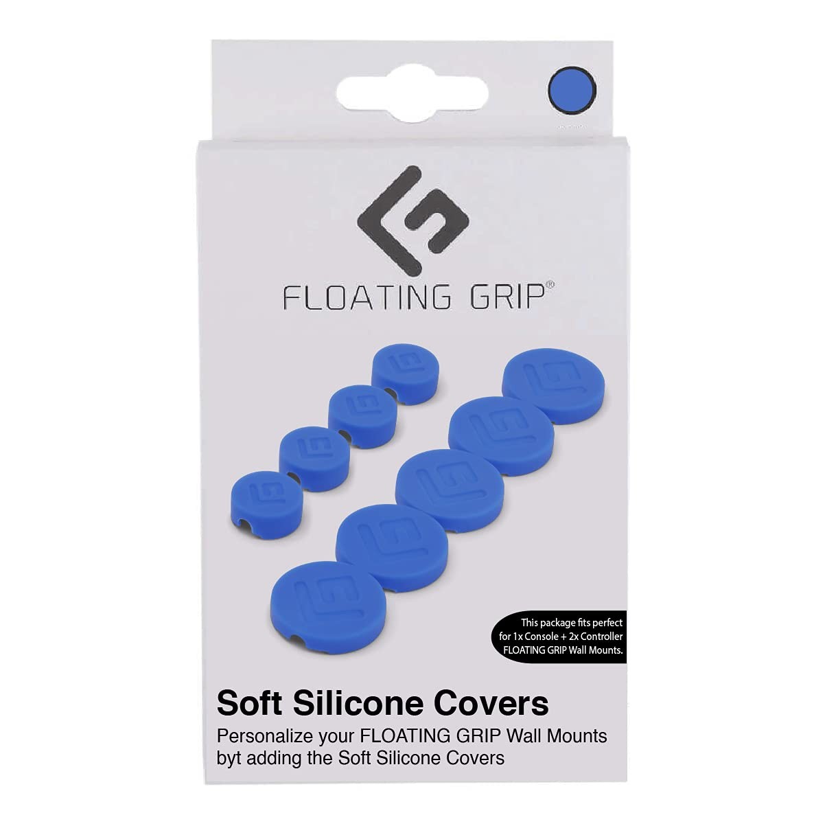 Soft Silicon Covers by FLOATING GRIP to cover FLOATING GRIP Wall Mounts - Blue (