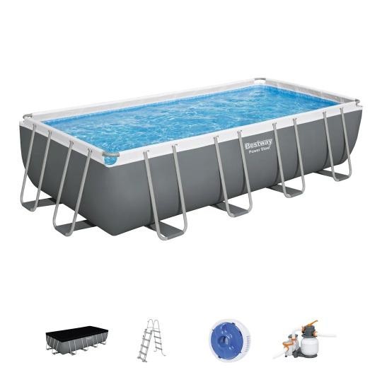 Bestway 56466 Piscina Fuori Terra Power Steel Rettangolare Cm 549x274x122 Con Po