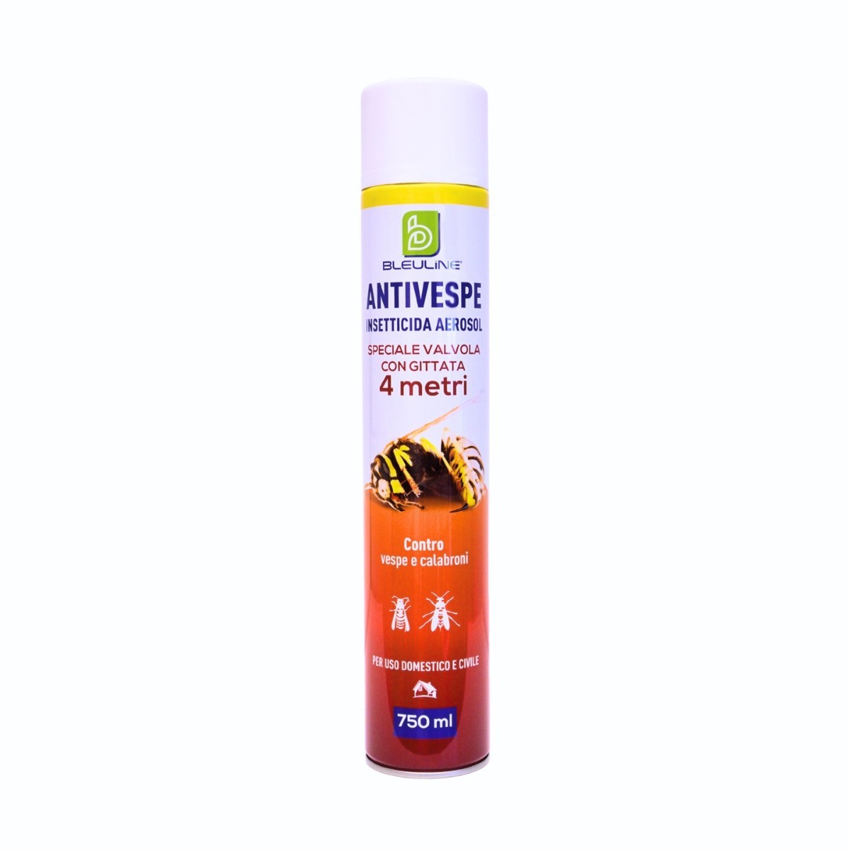 Bleu Line Antivespe e Calabroni 750 ml, Spray Rapido Snidante agisce da 4 mt