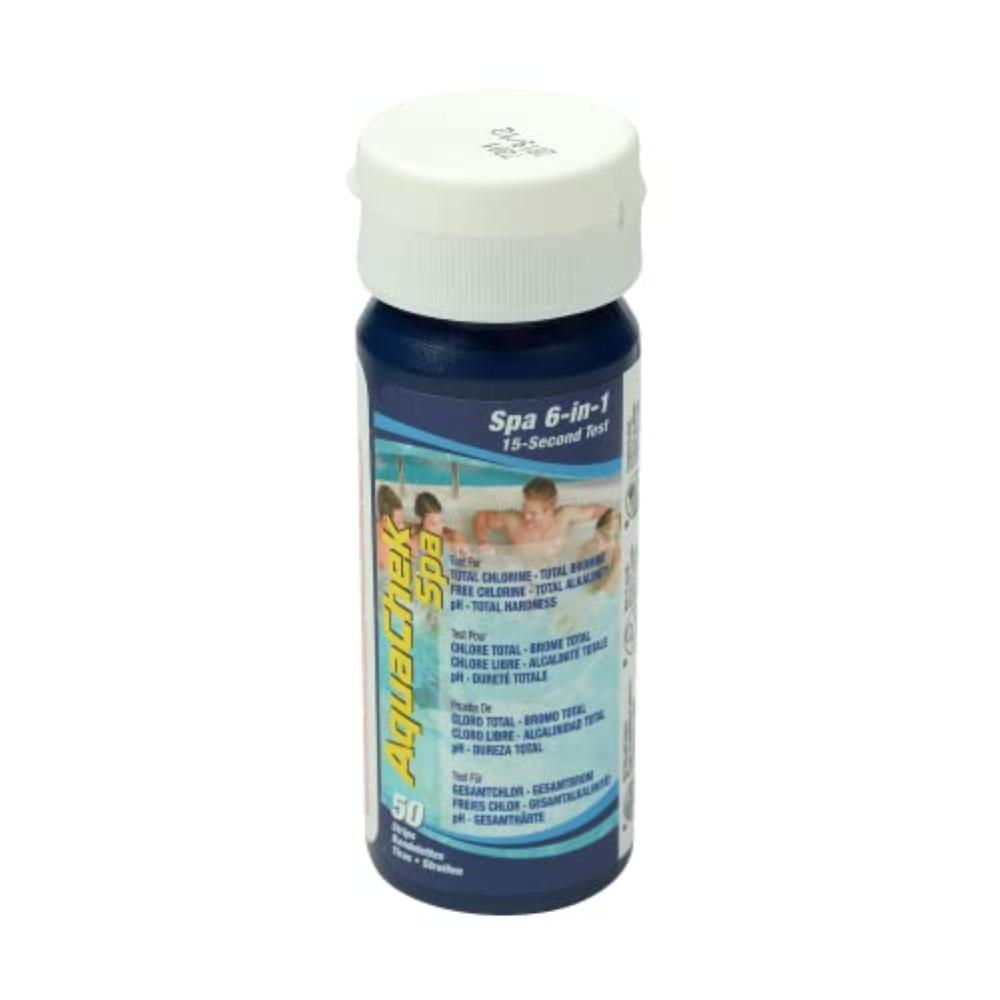 Aquachek - Tester per Spa 6 in 1 per cloro/bromo, colore: Blu/Bianco