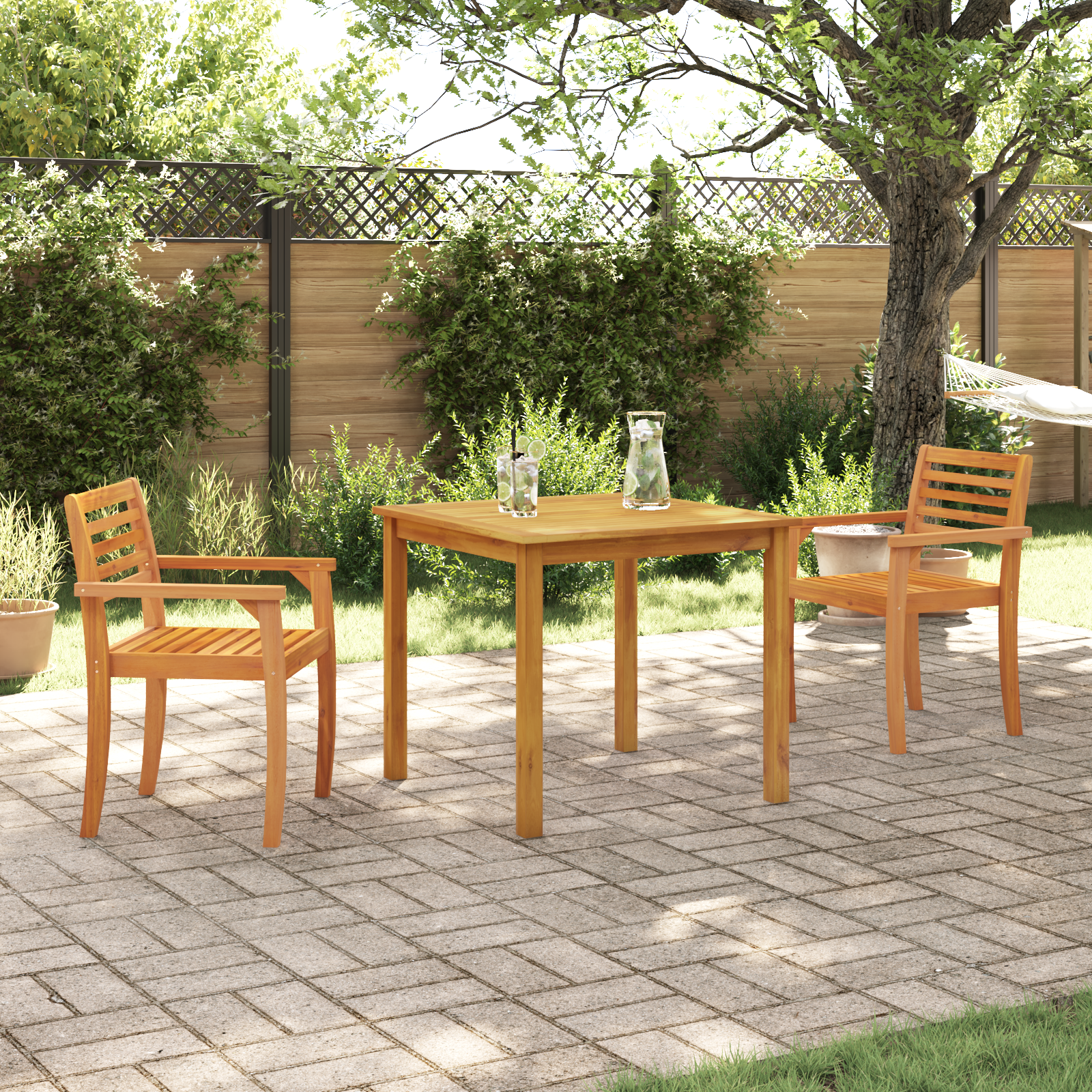 Set da Pranzo da Giardino 3 Pezzi in Legno Massello di Acacia 2104670
