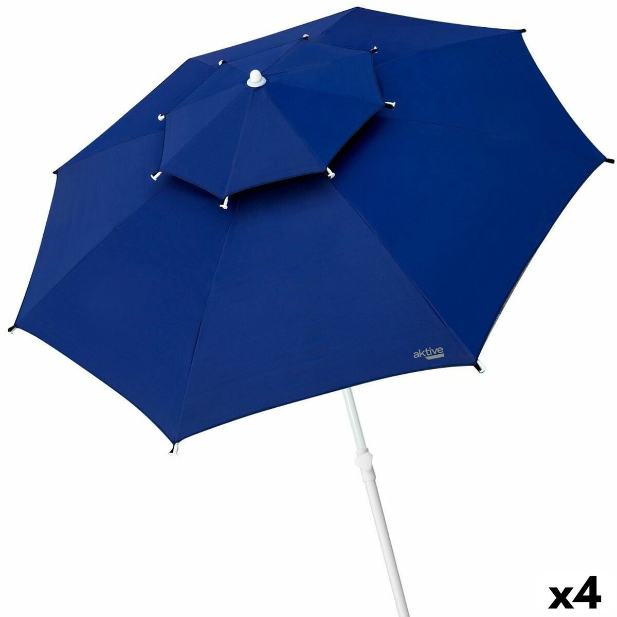 Ombrellone Aktive Azzurro Metallo Fibra di Vetro 280 x 260 x 280 cm [4 Unità]