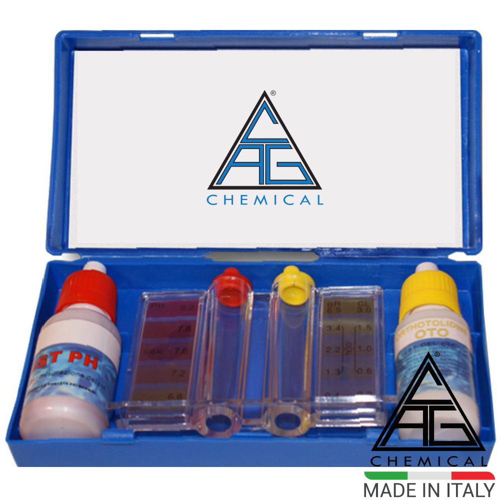 Chemical KIT TEST RAPIDO ACQUA PISCINA LIVELLO PH e CLORO BROMO con REAGENTI