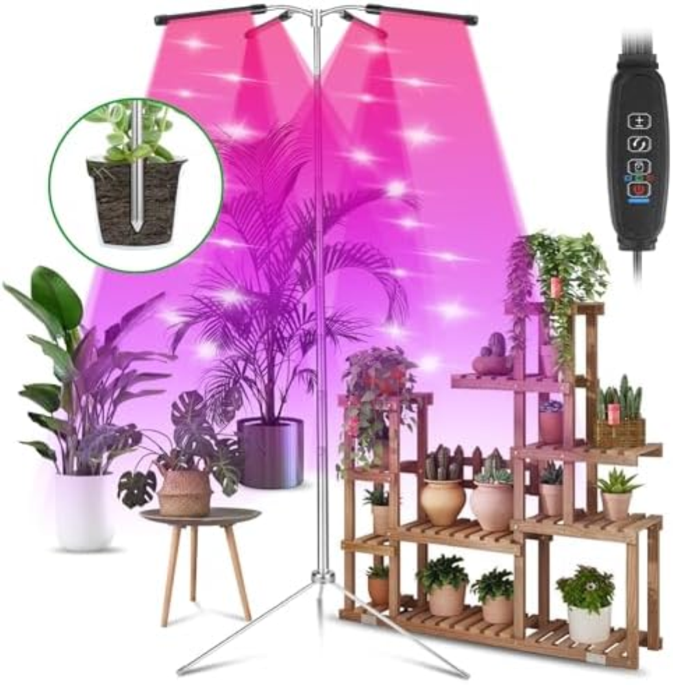 Lampade per Piante Indoor, Lampada Crescente Spettro Completo 4 Heads, Luce per