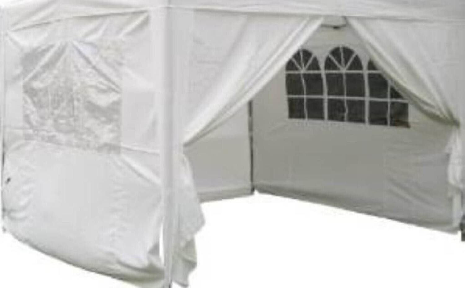 VivaGarden Set Pareti per Gazebo Giardino 3x4,5 in PVC Bianco Riva del Garda