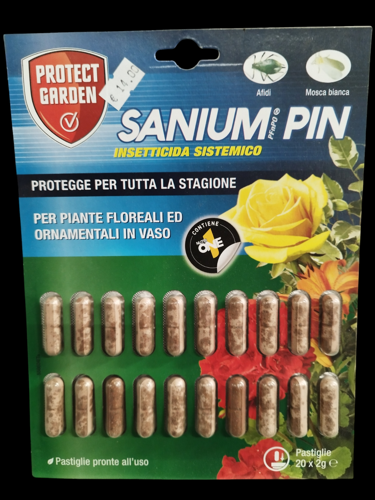 Sanium Pin Insetticida Sistemico con Fertilizzante 10 pastiglie x 2g
